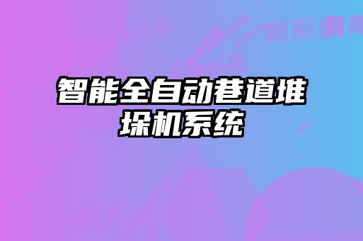 智能全自動巷道堆垛機(jī)系統(tǒng)