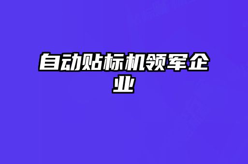 自動貼標機領軍企業(yè)