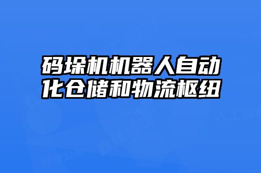 碼垛機機器人自動化倉儲和物流樞紐