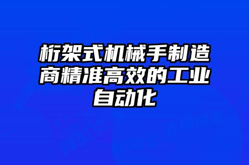 桁架式機(jī)械手制造商精準(zhǔn)高效的工業(yè)自動(dòng)化