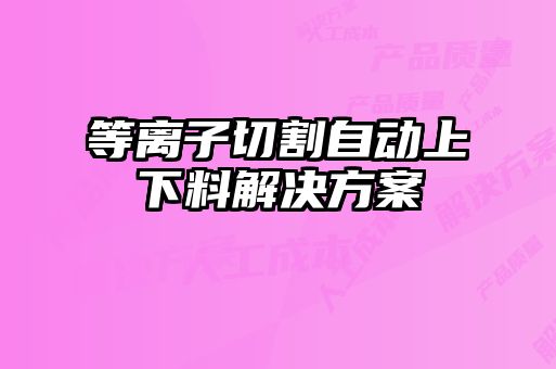 等離子切割自動上下料解決方案