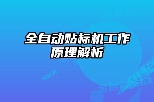 全自動貼標(biāo)機工作原理解析