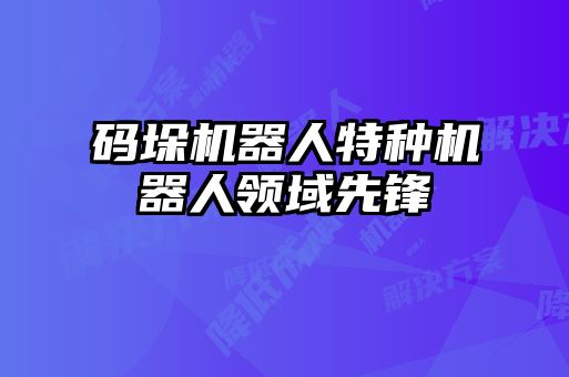 碼垛機(jī)器人特種機(jī)器人領(lǐng)域先鋒