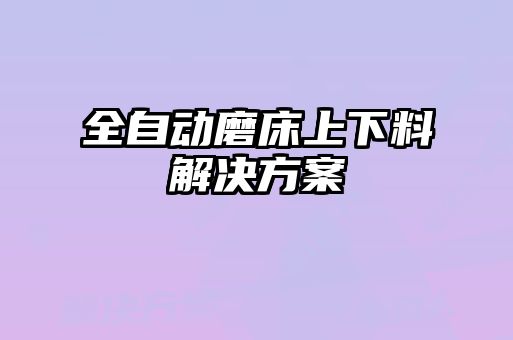 全自動磨床上下料解決方案