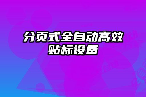 分頁式全自動(dòng)高效貼標(biāo)設(shè)備