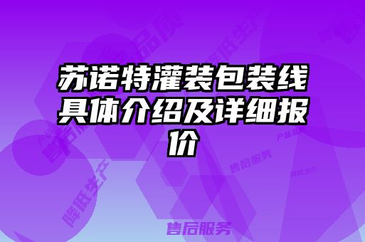 蘇諾特灌裝包裝線具體介紹及詳細(xì)報(bào)價(jià)