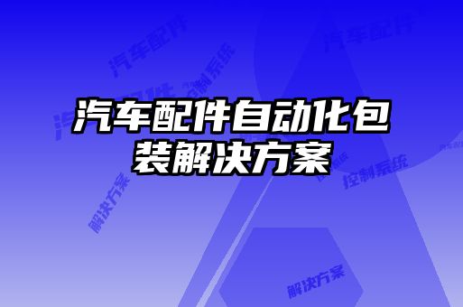 汽車配件自動(dòng)化包裝解決方案