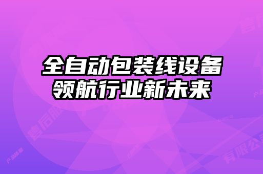 全自動包裝線設備領航行業(yè)新未來