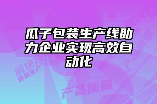 瓜子包裝生產(chǎn)線助力企業(yè)實現(xiàn)高效自動化