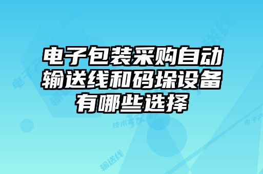 電子包裝采購自動輸送線和碼垛設備有哪些選擇