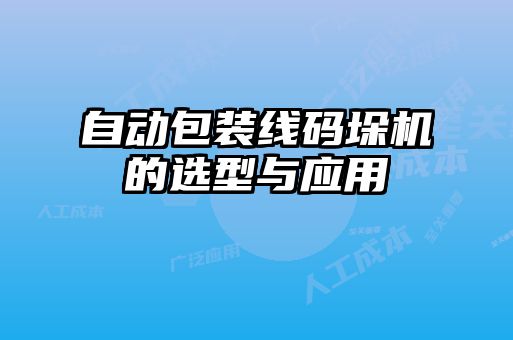 自動包裝線碼垛機的選型與應用