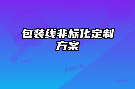 包裝線非標(biāo)化定制方案