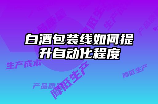 白酒包裝線如何提升自動化程度