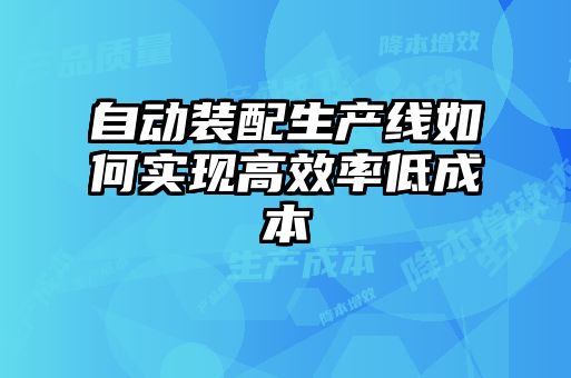 自動裝配生產線如何實現高效率低成本