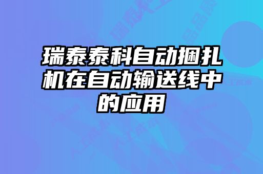 瑞泰泰科自動捆扎機在自動輸送線中的應用