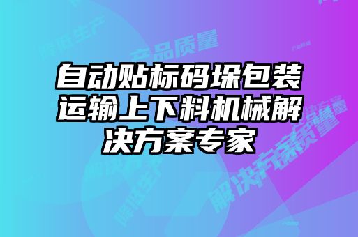 自動(dòng)貼標(biāo)碼垛包裝運(yùn)輸上下料機(jī)械解決方案專(zhuān)家