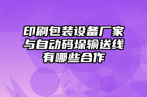 印刷包裝設備廠家與自動碼垛輸送線有哪些合作