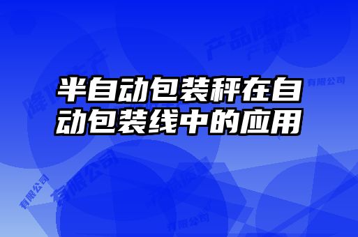 半自動包裝秤在自動包裝線中的應用