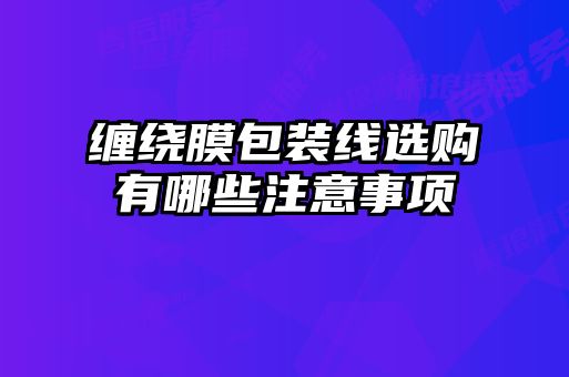 纏繞膜包裝線選購有哪些注意事項