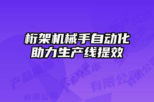 桁架機械手自動化助力生產(chǎn)線提效