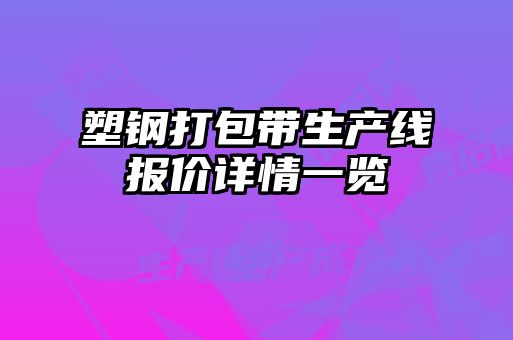 塑鋼打包帶生產線報價詳情一覽