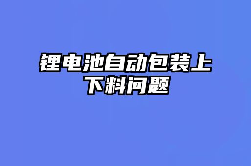 鋰電池自動(dòng)包裝上下料問(wèn)題