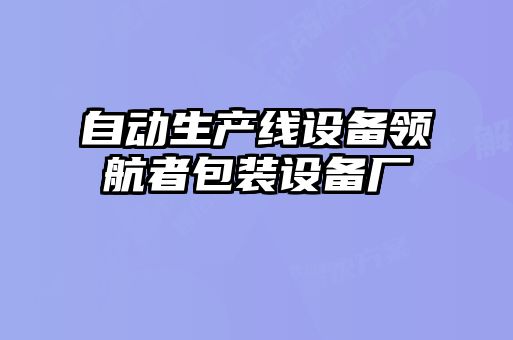 自動生產(chǎn)線設(shè)備領(lǐng)航者包裝設(shè)備廠