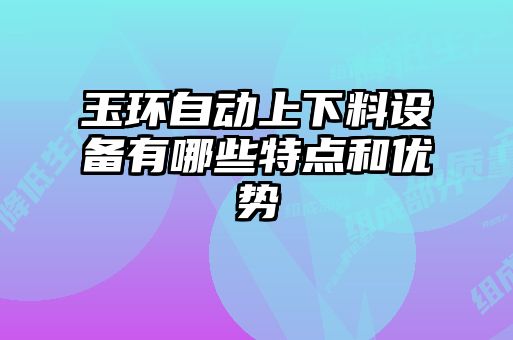 玉環(huán)自動上下料設備有哪些特點和優(yōu)勢