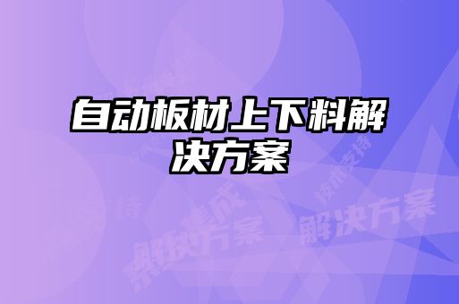 自動(dòng)板材上下料解決方案