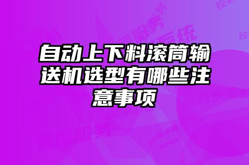 自動(dòng)上下料滾筒輸送機(jī)選型有哪些注意事項(xiàng)