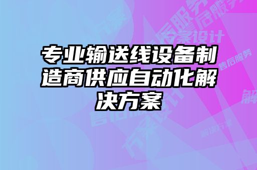 專業(yè)輸送線設(shè)備制造商供應(yīng)自動化解決方案