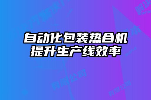 自動化包裝熱合機提升生產(chǎn)線效率