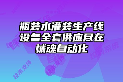 瓶裝水灌裝生產(chǎn)線設備全套供應盡在械魂自動化