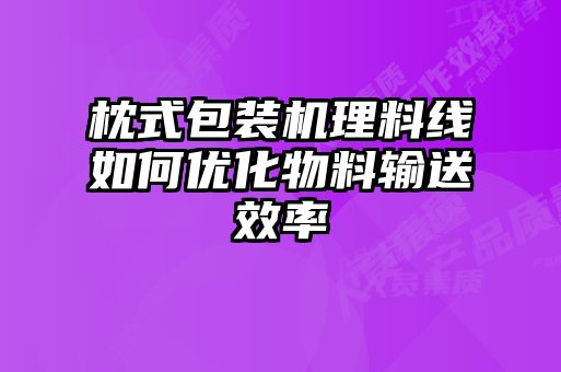 枕式包裝機(jī)理料線如何優(yōu)化物料輸送效率