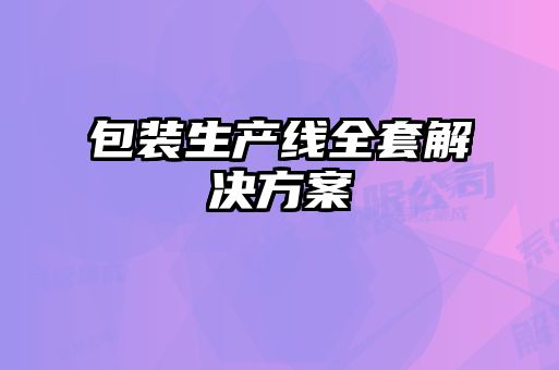 包裝生產線全套解決方案