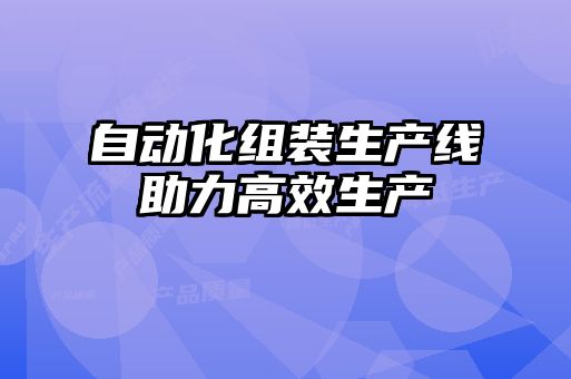 自動(dòng)化組裝生產(chǎn)線(xiàn)助力高效生產(chǎn)